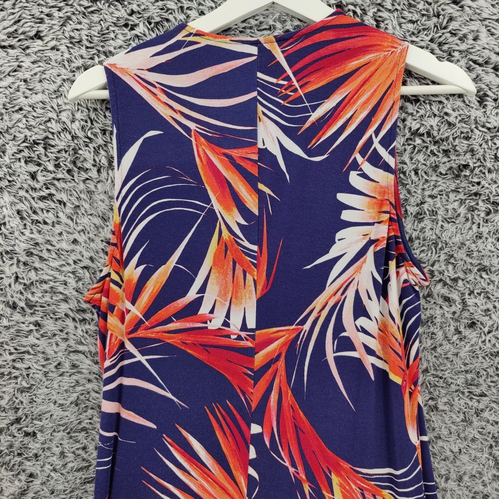 Tommy Bahama Womens Coastal Resort Tropical Maxi Dress L Blue Orange Palm Leaf - Picture 10 of 13